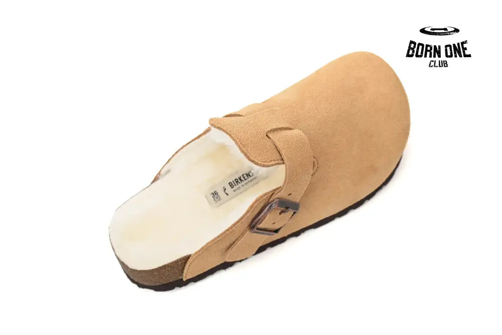 Birkenstock Boston Shearling Suede Leather Mink