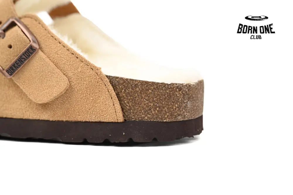 Birkenstock Boston Shearling Suede Leather Mink