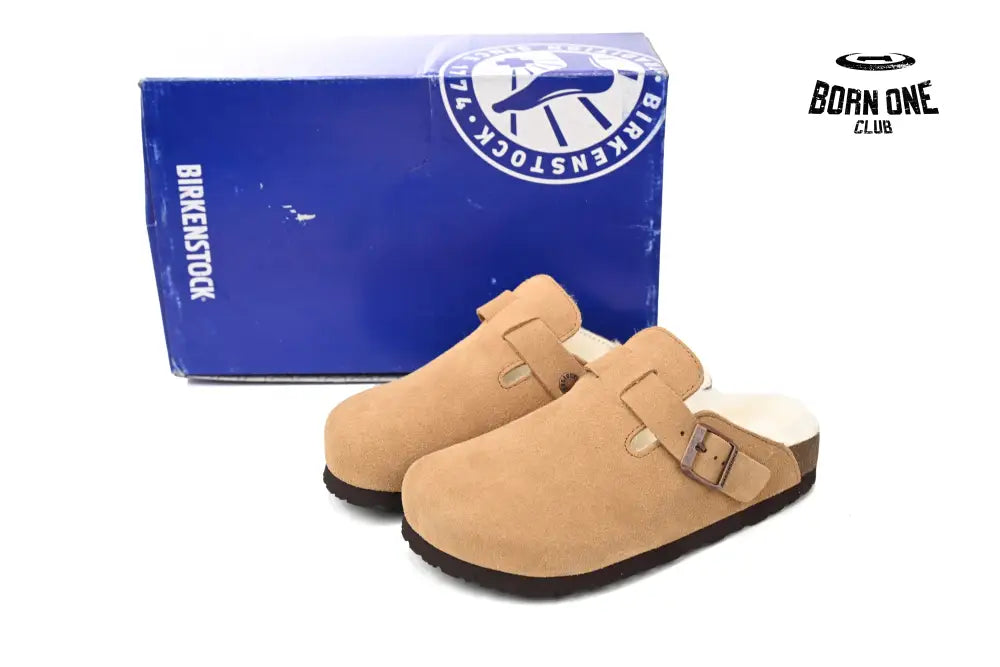 Birkenstock Boston Shearling Suede Leather Mink