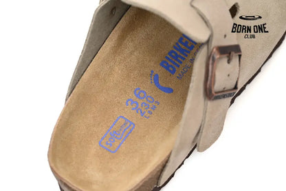 Birkenstock Boston Soft Footbed Suede Nude