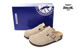 Birkenstock Boston Soft Footbed Suede Nude