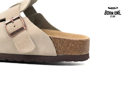 Birkenstock Boston Soft Footbed Suede Nude