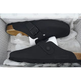 Birkenstock Boston Soft Footbed Black Oil Surface