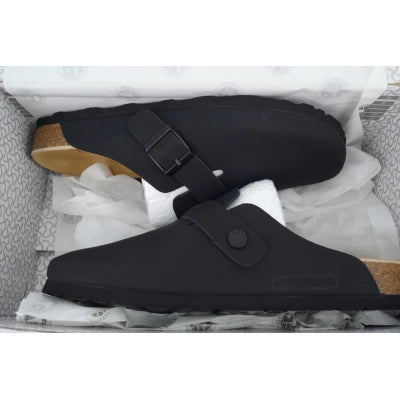 Birkenstock Boston Soft Footbed Black Oil Surface