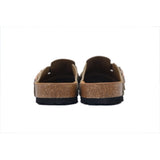 Birkenstock Boston Closed Toe Slides Grey Green