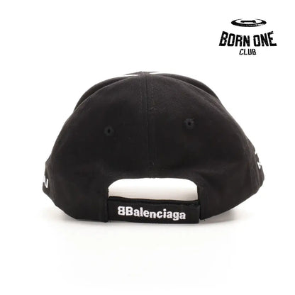 Boné Balenciaga Paris Soccer Cap in Black Ajustável