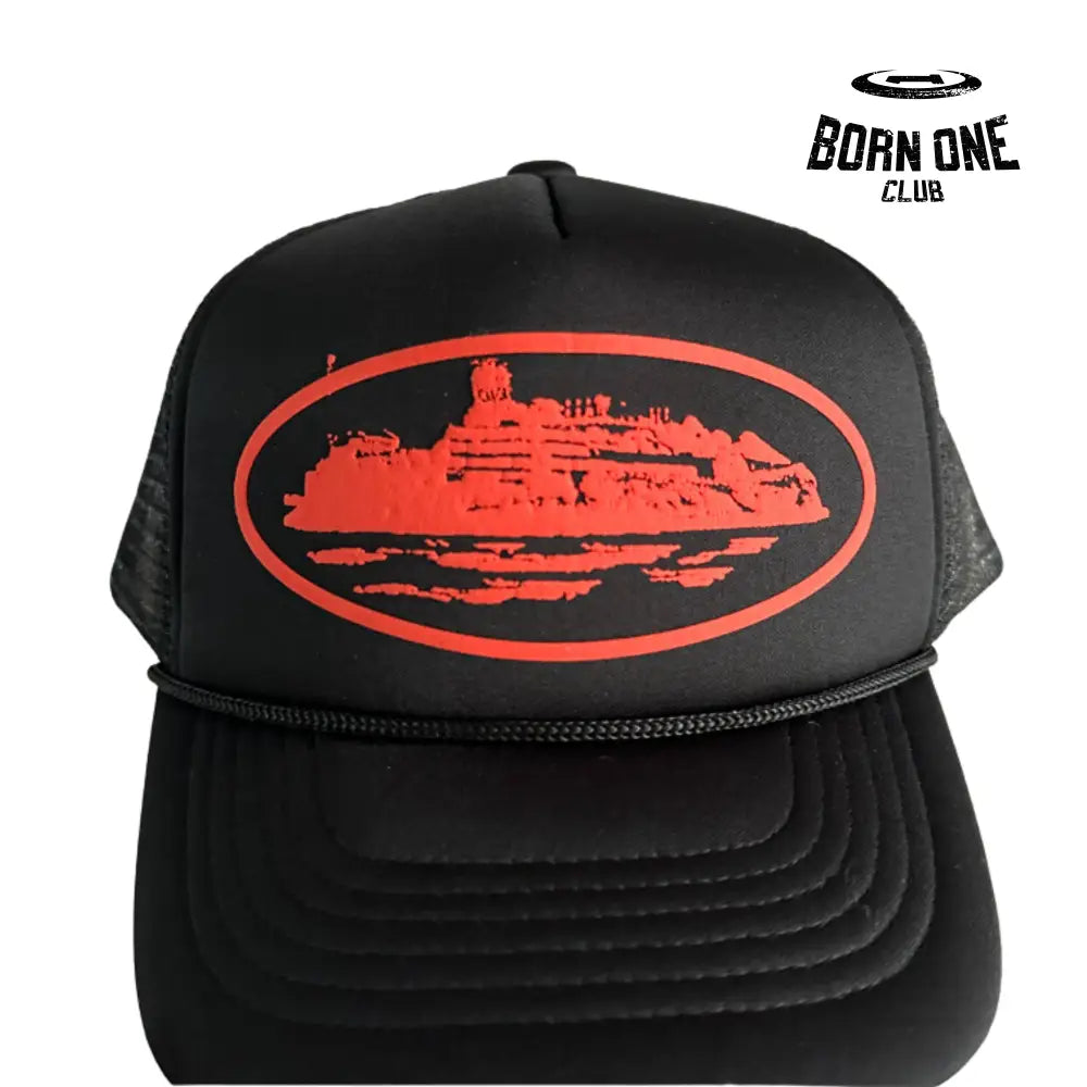 Boné Corteiz Foam Printed Truck Black & Red