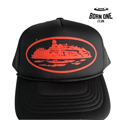 Boné Corteiz Foam Printed Truck Black & Red
