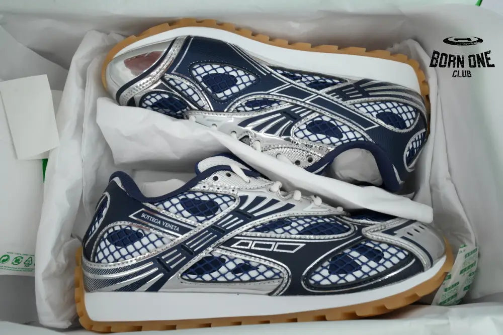 Bottega Veneta Orbit  Deep Blue Silver