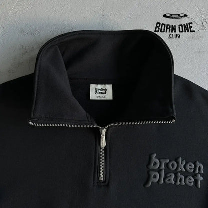 Broken Planet Basics Quarter Zip Jumper Sweater
