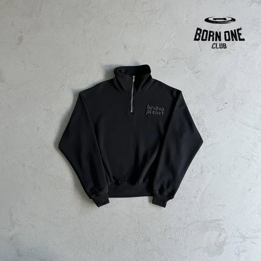 Broken Planet Basics Quarter Zip Jumper Sweater