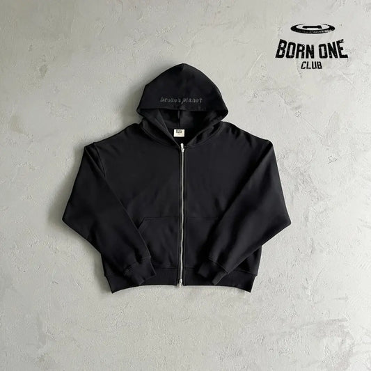 Broken Planet Double Zip Basic Cardigan Hoodie