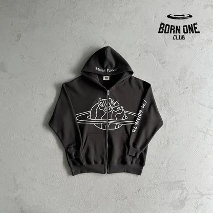 Broken Planet Outer Space Zip Up Hoodie