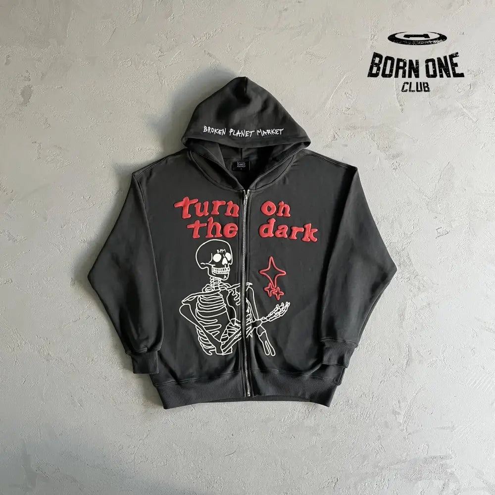 Broken Planet Skeleton Zip Up Hoodie