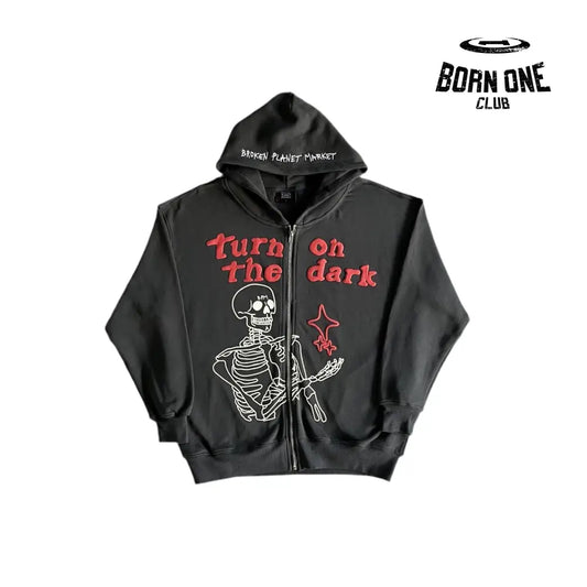 Broken Planet Skeleton Zip Up Hoodie