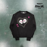 Broken Planet Skull Heart Sweater