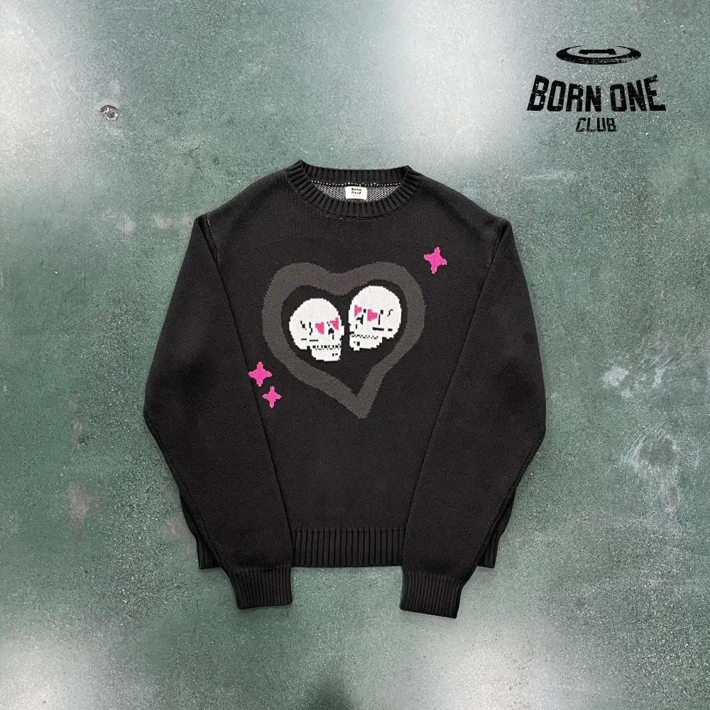 Broken Planet Skull Heart Sweater