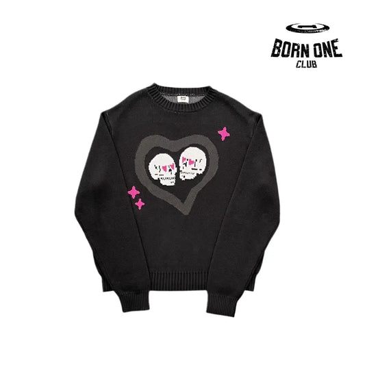 Broken Planet Skull Heart Sweater