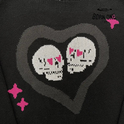 Broken Planet Skull Heart Sweater