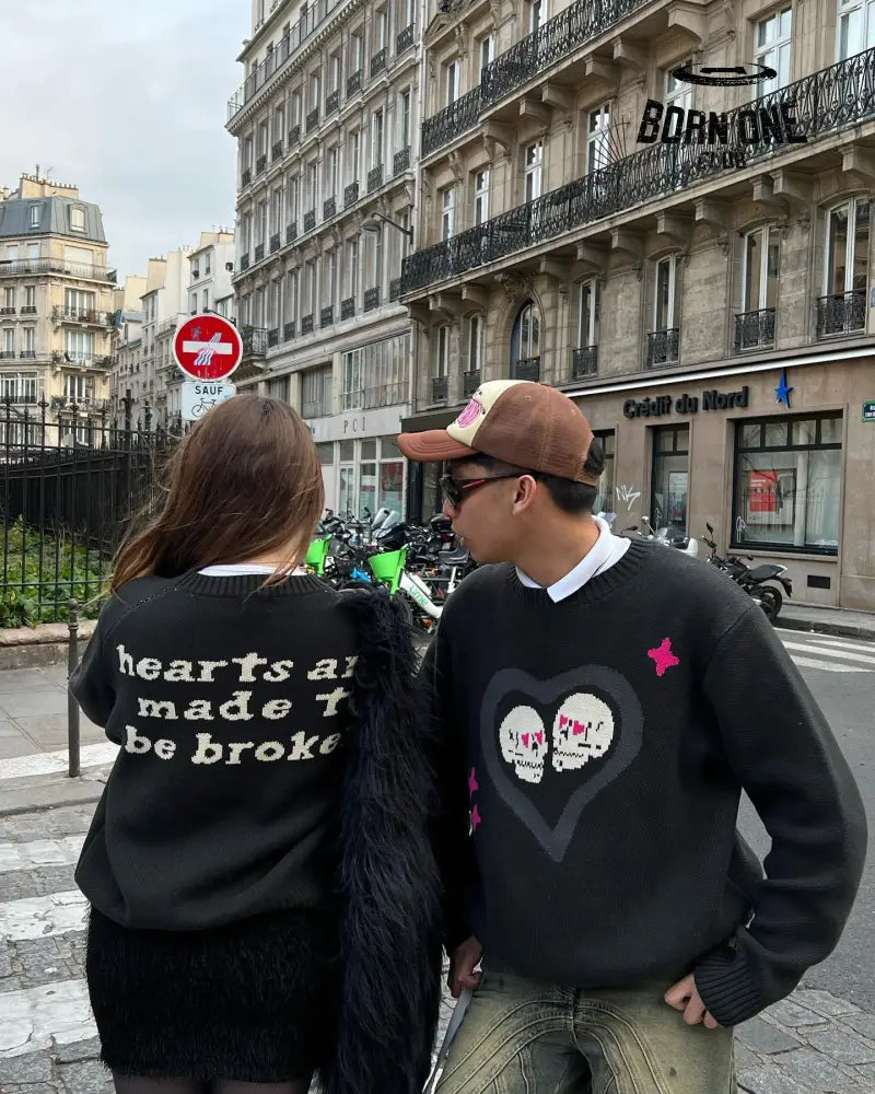 Broken Planet Skull Heart Sweater