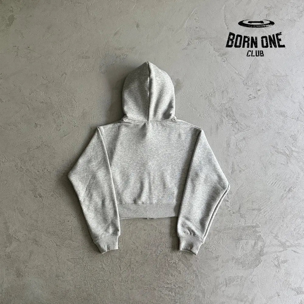 Broken Planet Womens Basics Cropped Zip Up Hoodie