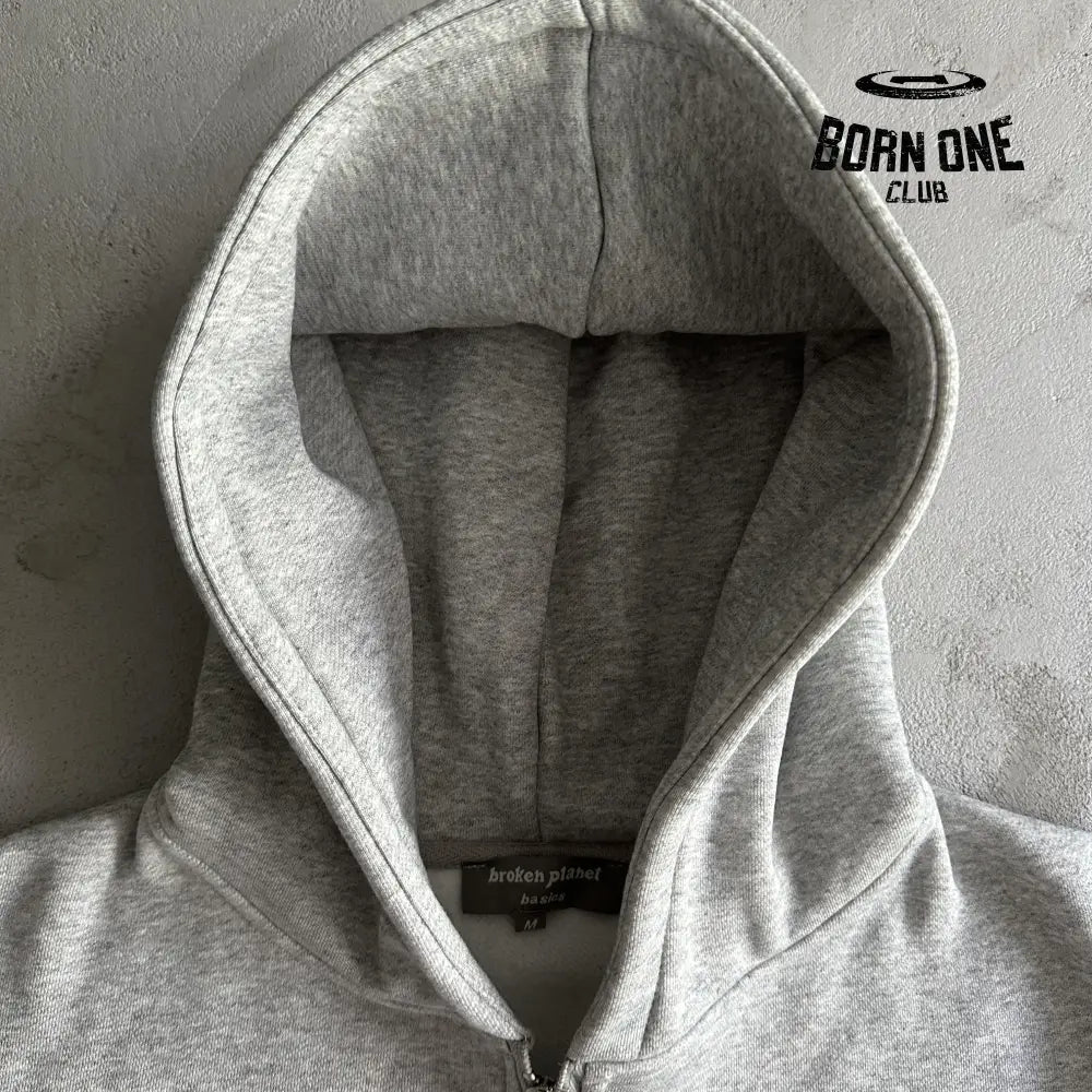 Broken Planet Womens Basics Cropped Zip Up Hoodie