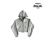 Broken Planet Womens Basics Cropped Zip Up Hoodie