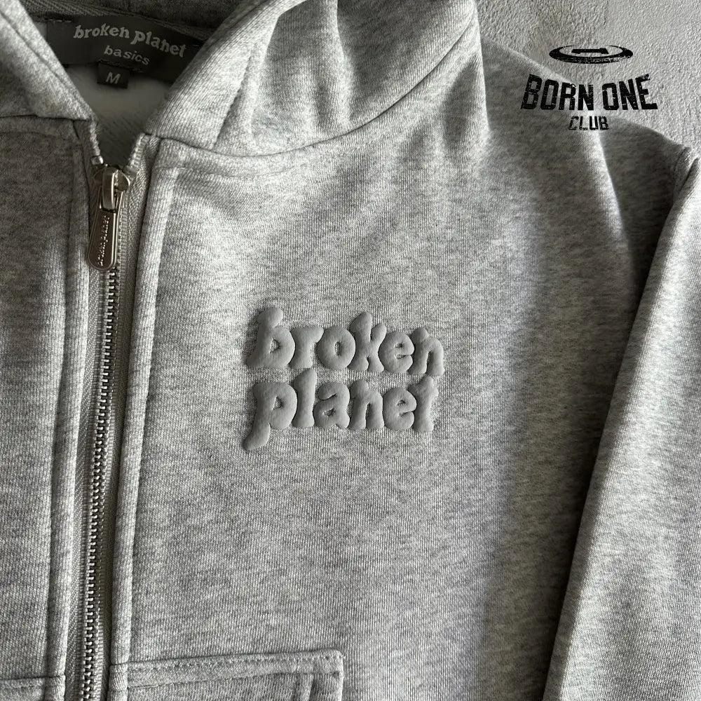 Broken Planet Womens Basics Cropped Zip Up Hoodie