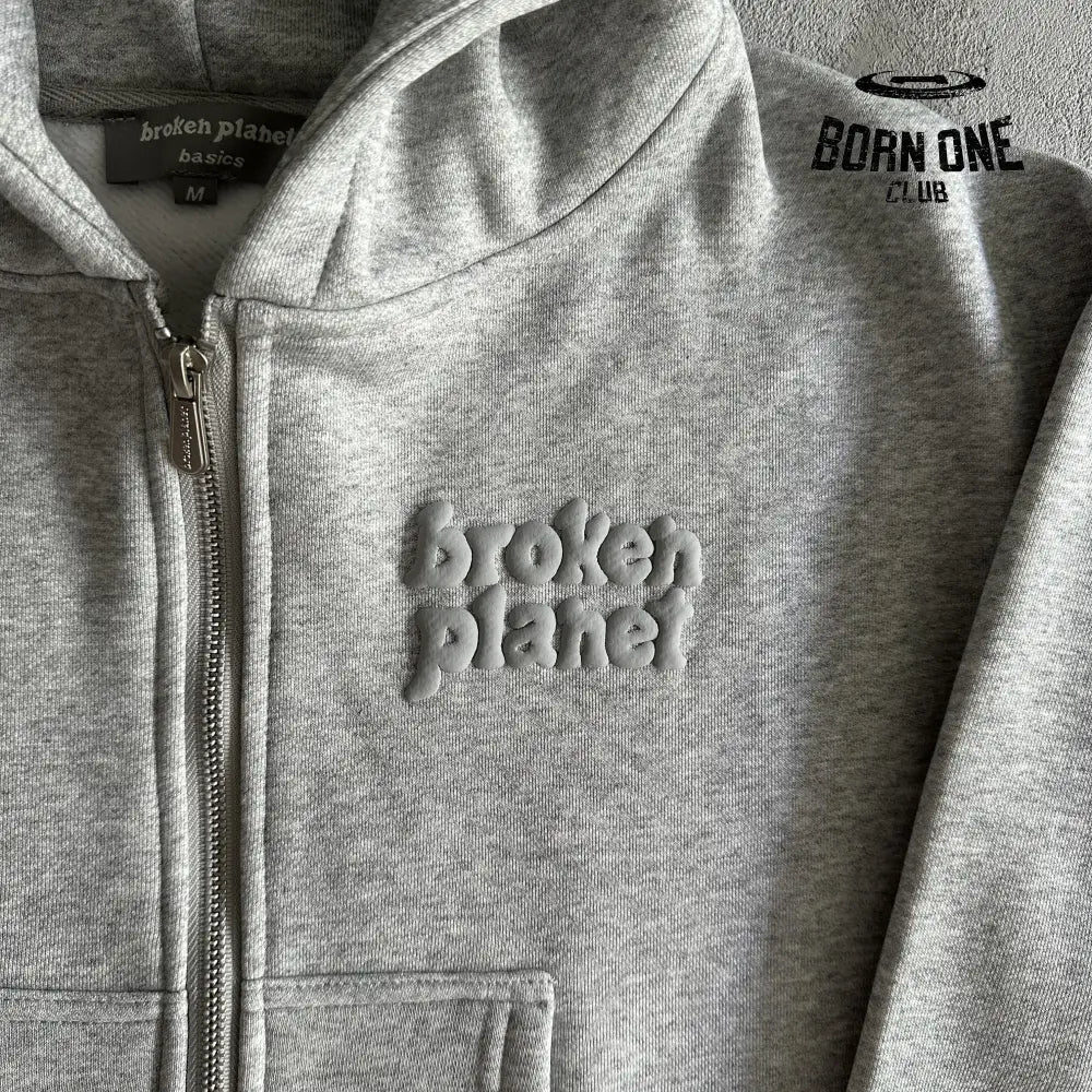 Broken Planet Womens Basics Cropped Zip Up Hoodie