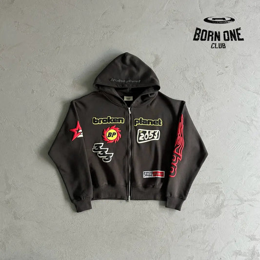Broken Planet Zip Up Hoodie