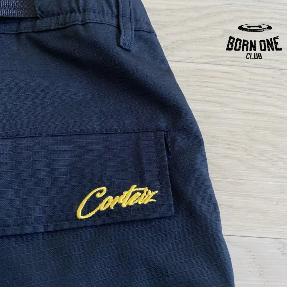Calça Corteiz Cargo Preta e Amarelo