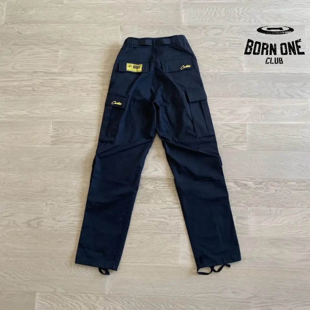 Calça Corteiz Cargo Preta e Amarelo