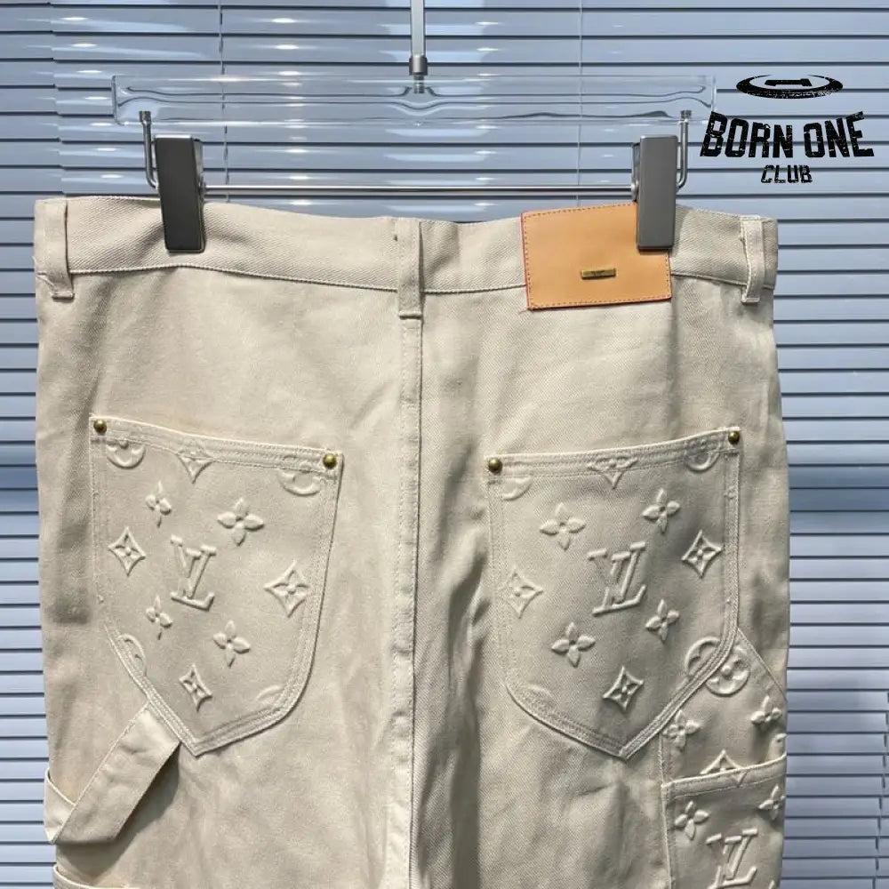 Calça Louis Vuitton Monogram Workwear Carpenter Cream
