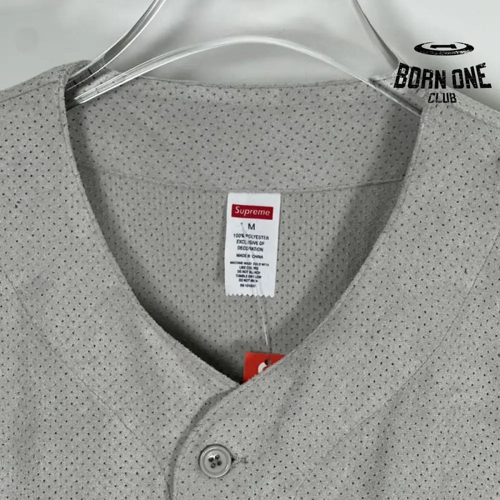 Camiseta Supreme Ultrasuede Mesh Baseball Cinza
