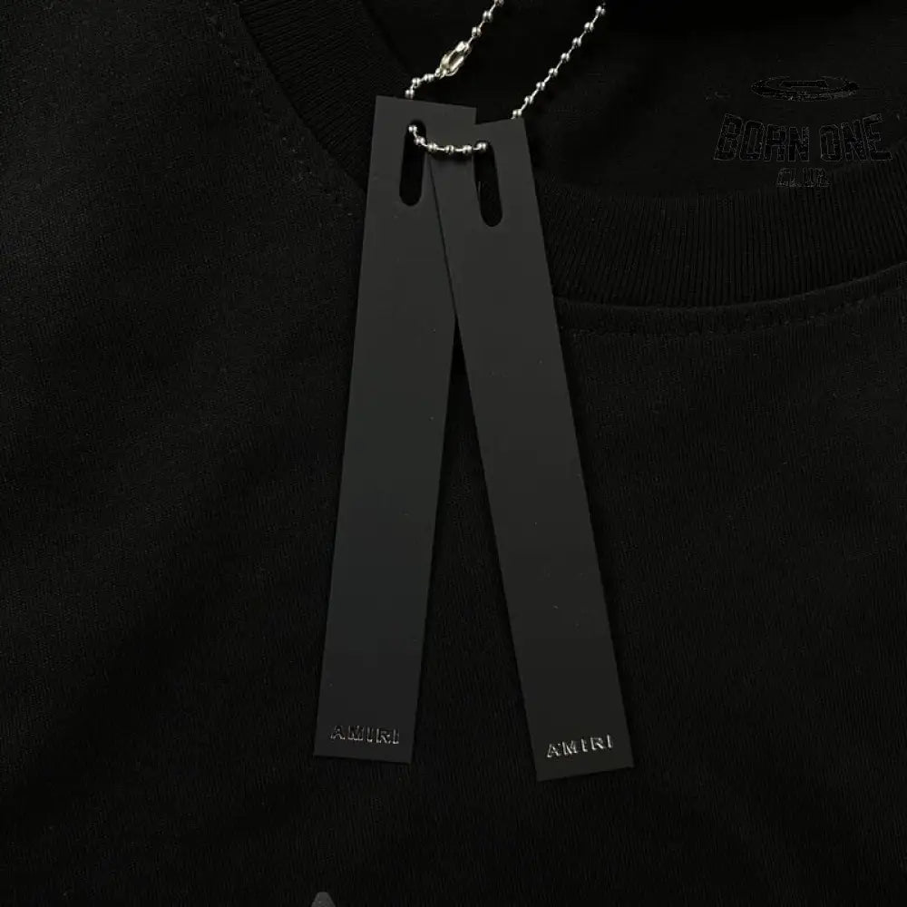 Camiseta Amiri Staggered Logo Preto