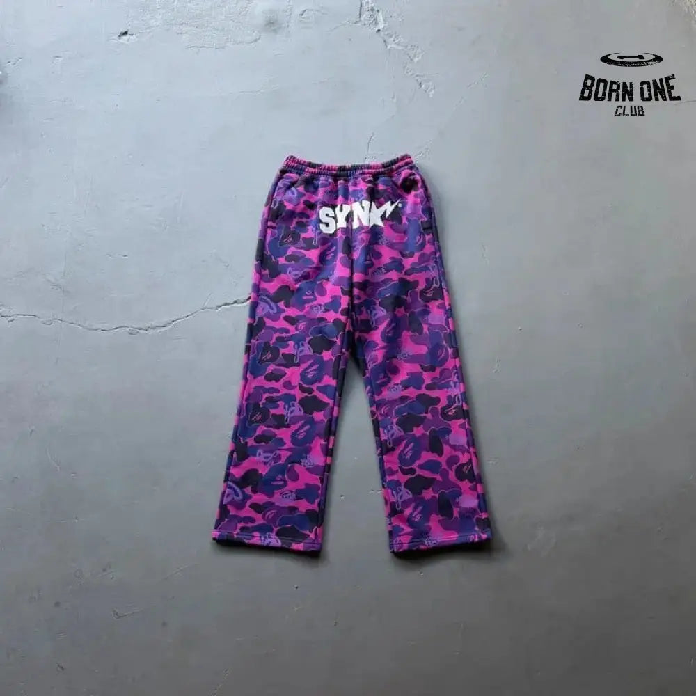 Conjunto BAPE x SYNA By Central Cee x Spotfy Shark Camo Purple