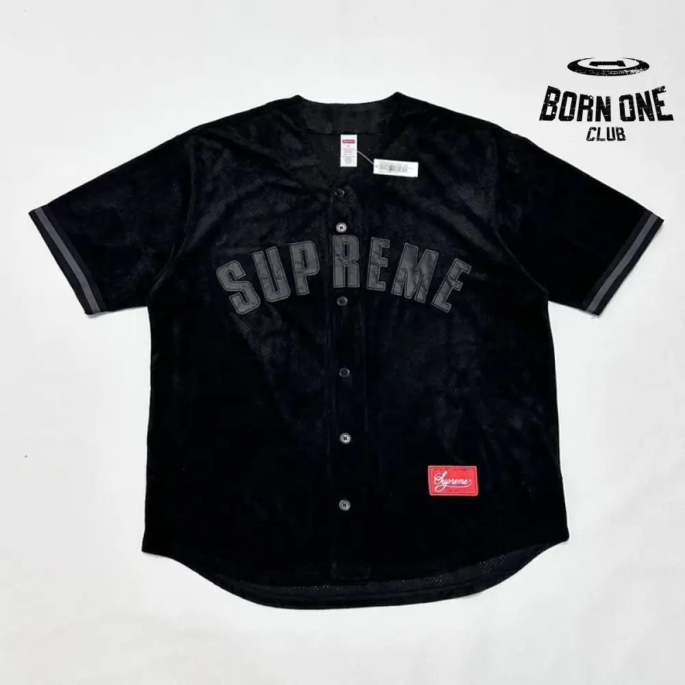 Camiseta Supreme Ultrasuede Mesh Baseball Preto