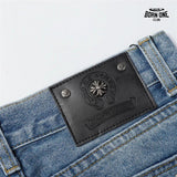 Bermuda Jeans Chrome Hearts Cross Patch Azul Claro