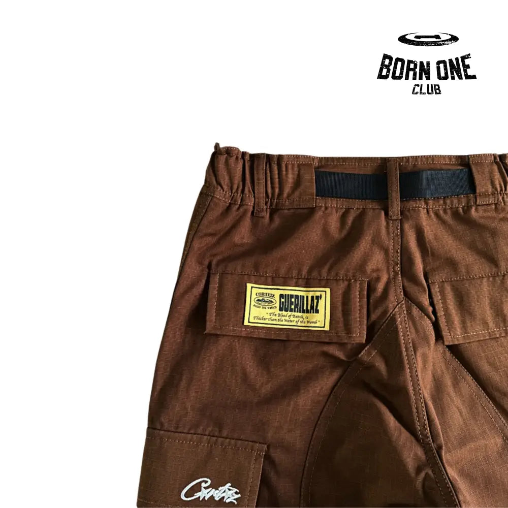 Calça Brown and White Logo Cargo Corteiz