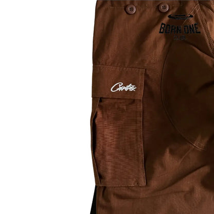 Calça Brown and White Logo Cargo Corteiz