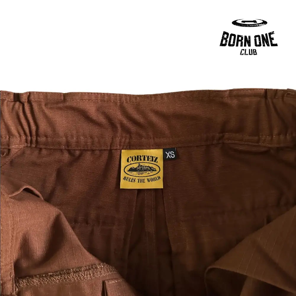 Calça Brown and White Logo Cargo Corteiz