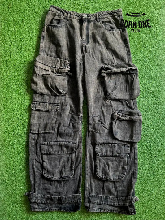 Calça Cargo Utility Washed Black Pronta entrega Calça