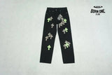 Calça Chrome Hearts Green & Leopard Cross