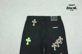 Calça Chrome Hearts Green & Leopard Cross