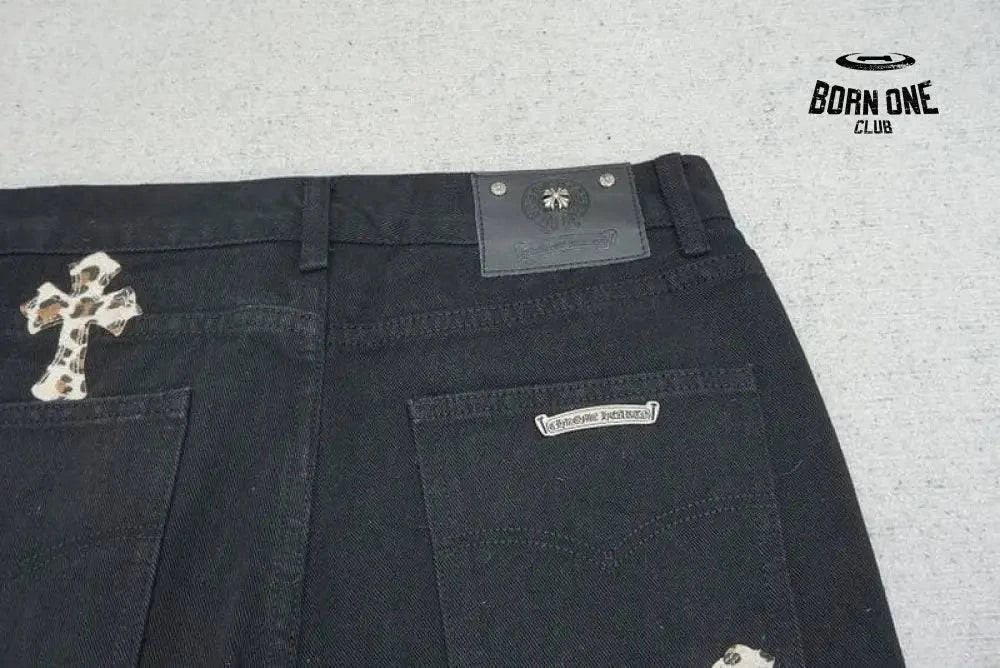 Calça Chrome Hearts Green & Leopard Cross