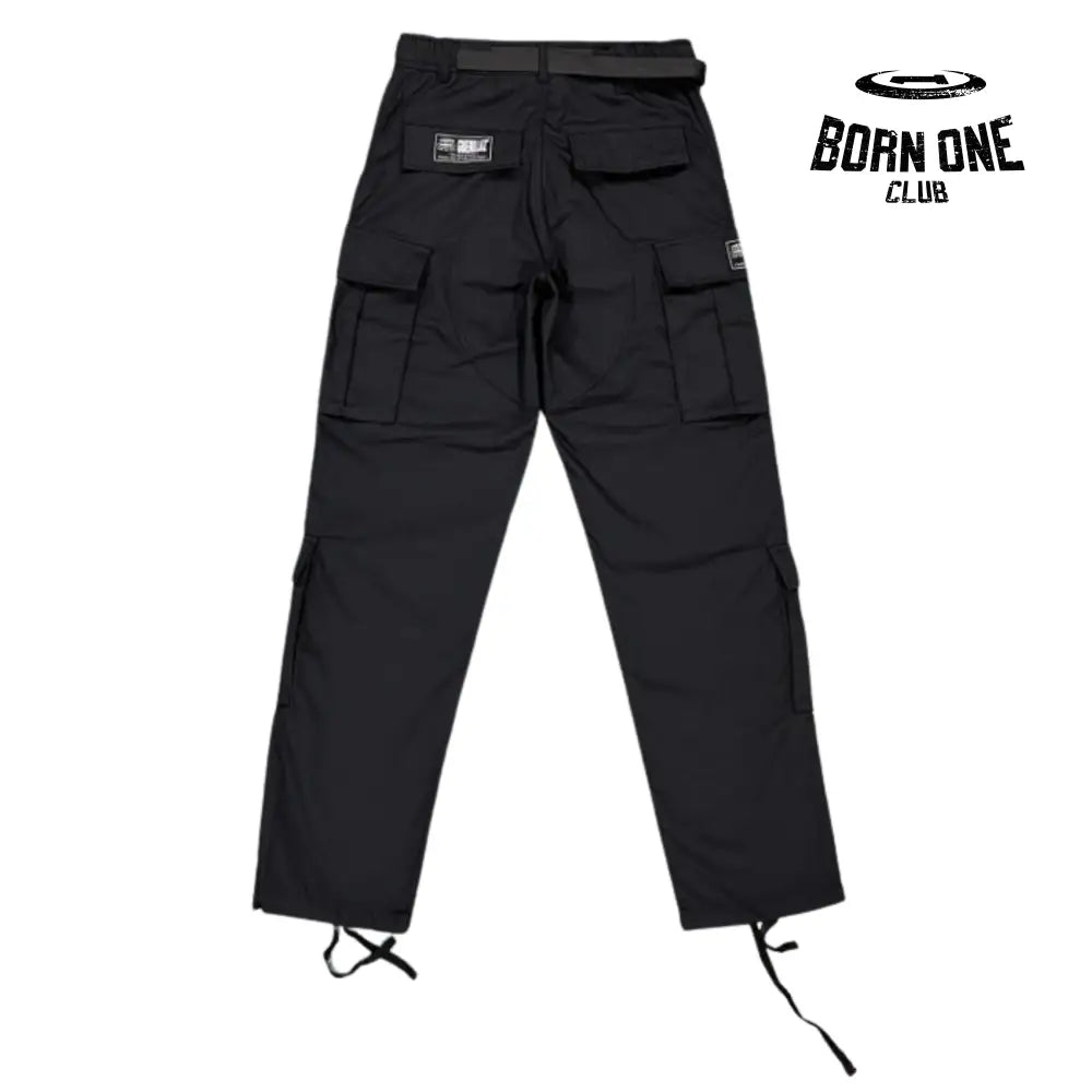 Calça Corteiz Black to Black Logo Cargo