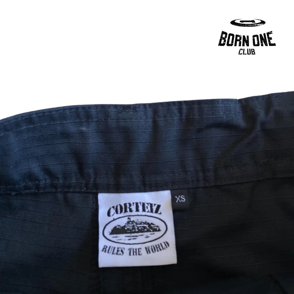 Calça Corteiz Black White With Logo Cargo