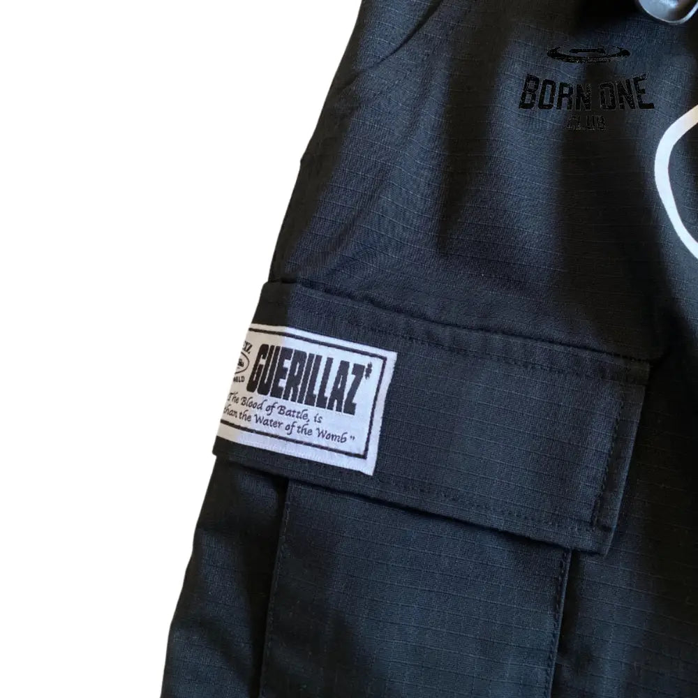Calça Corteiz Black White With Logo Cargo