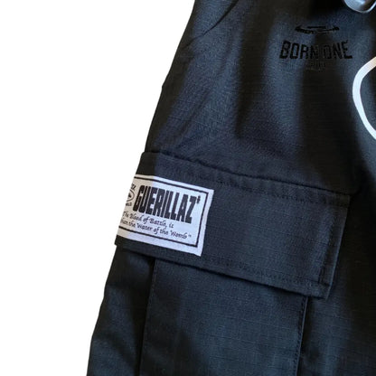 Calça Corteiz Black White With Logo Cargo