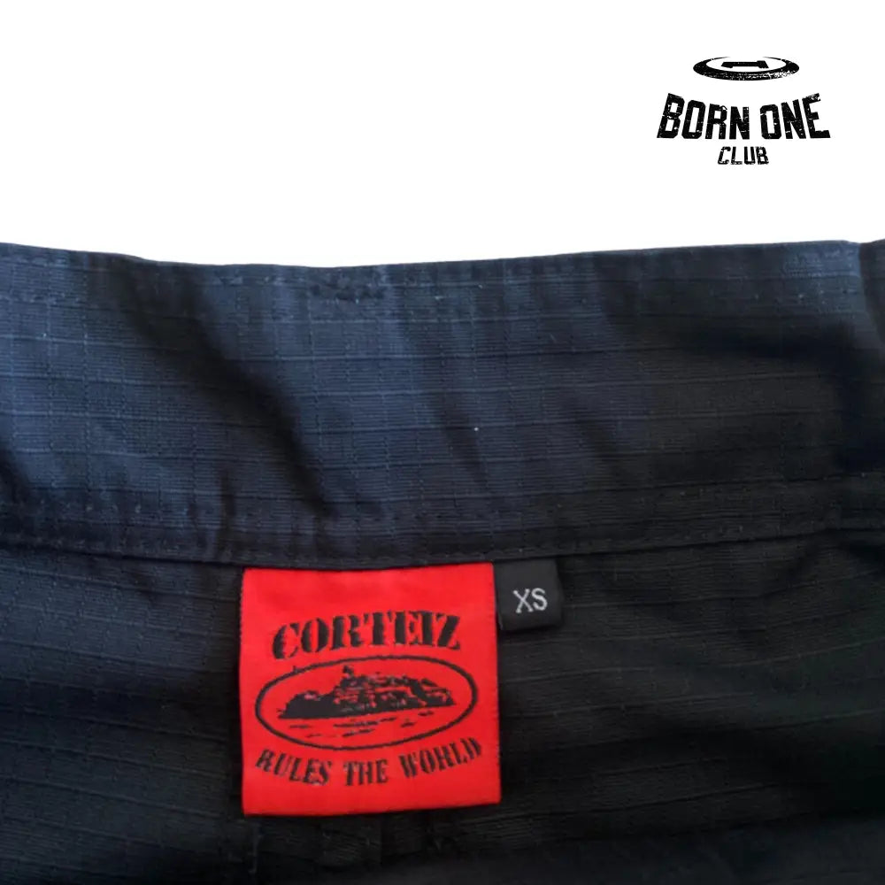 Calça Corteiz Black With Red Logo Cargos